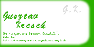 gusztav krcsek business card